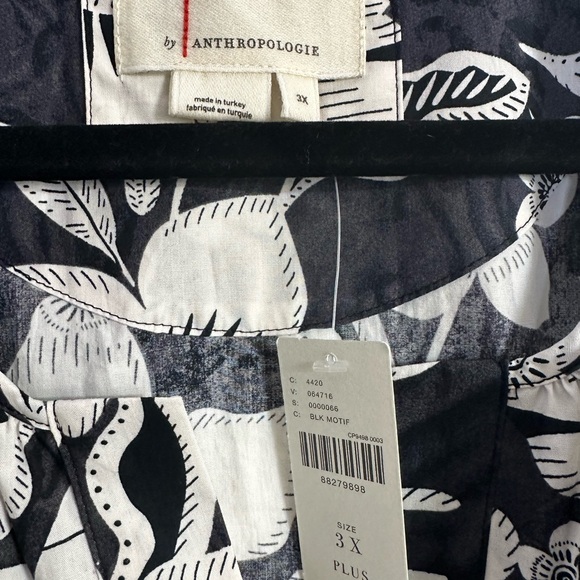 Anthropologie The Somerset Floral Blouse in Black Size 3X New with tags - Picture 5 of 7